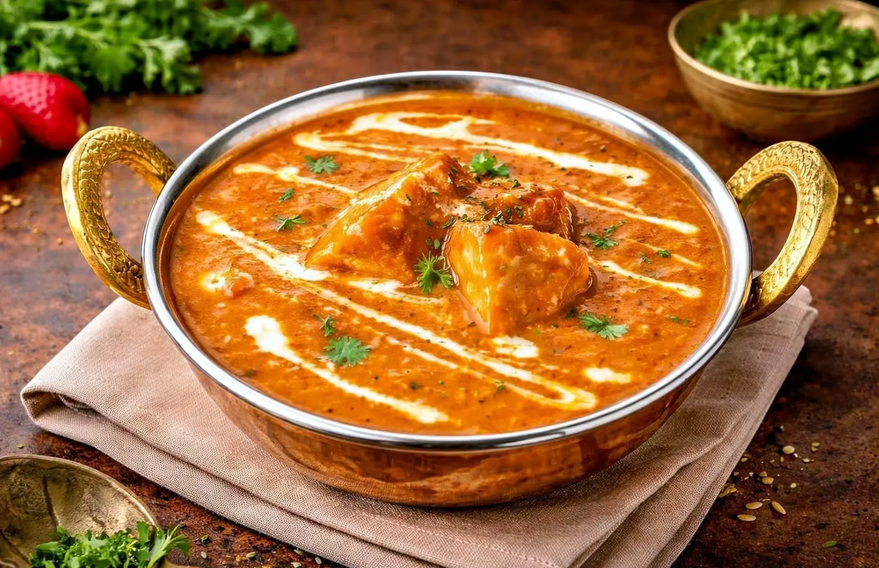 Butter Chicken at Karma Fine Indian Cuisine — creamy tomato sauce, Southeast Calgary